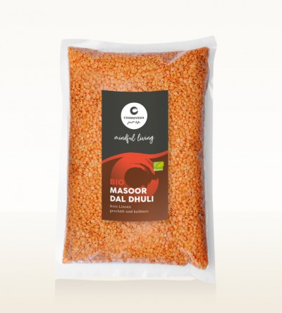 BIO Masoor Dal Dhuli - Rote Linsen, geschält und halbiert 1kg