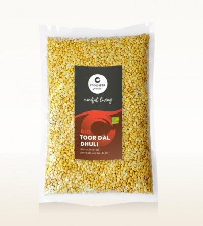 BIO Toor Dal Dhuli - Straucherbsen, geschält und halbiert 1kg